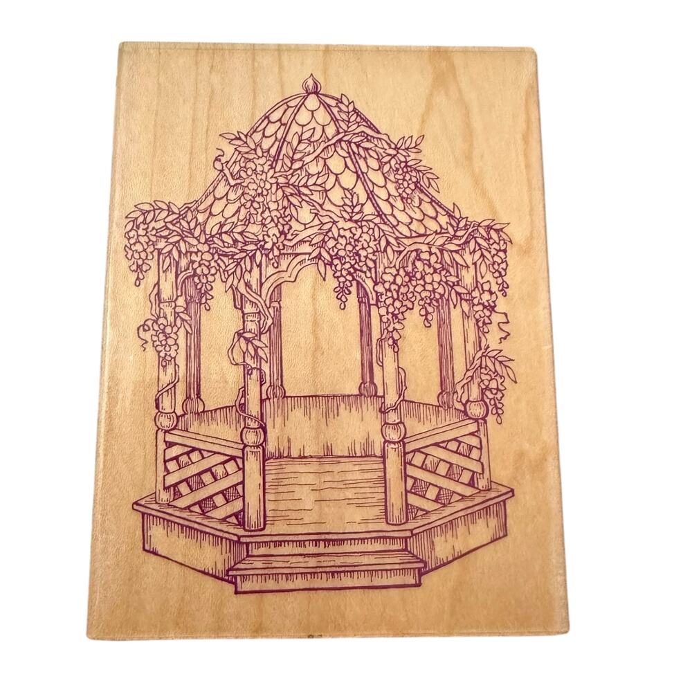 All Night Media Floral Vine Garden Gazebo Oversized 484J02 Rubber Stamp